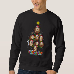 Sweatshirt Hérissons Chapeau de Père Noël Ornement d'Arbre de