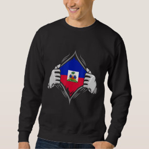 Sweatshirt Héritage Haïtien Fière Haïti Racines Drapeau