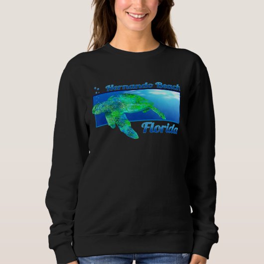 Sweatshirt Hernando Beach Floride Natation Tortue de mer (Devant)