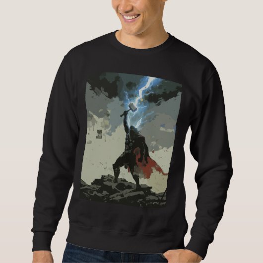 Sweatshirt Héros - Dieu du tonnerre mythe nordique (Devant)