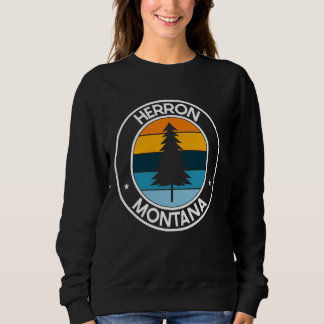Sweatshirt Herron Montana MT USA City Pride Retro Sunset