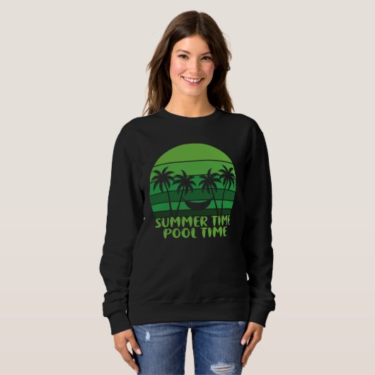 SWEATSHIRT HEURE D'ÉTÉ PISCINE. (Devant entier)