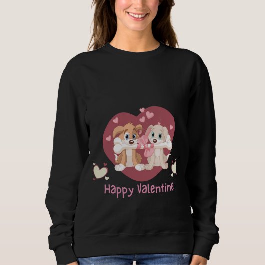 Sweatshirt Heureuse Sainte-Valentin 2024 Drôle Chiens mignons (Devant)