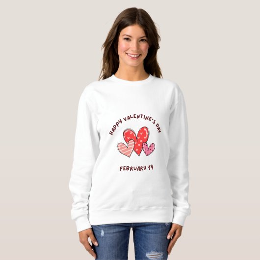 Sweatshirt Heureuse Sainte-Valentin 2024 - Saint Valentin 14  (Devant entier)