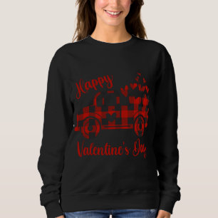 Sweatshirt Heureuse Sainte-Valentin Camion Rouge Coeur Amour