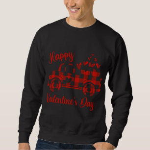 Sweatshirt Heureuse Sainte-Valentin Camion Rouge Coeur Amour 