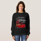 Sweatshirt Heureuse Sainte-Valentin Camion Rouge Pickup Rouge (Devant entier)