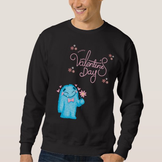 SWEATSHIRT HEUREUSE SAINTE-VALENTIN, VALENTINE MONSTER (Devant)