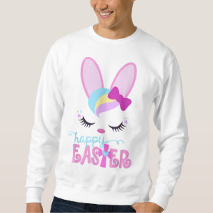 Sweatshirt HEUREUX EASTER Bunny Sleeping Face Christian Girls