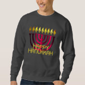Sweatshirt Heureux Hanoukka Menorah rose (Devant)