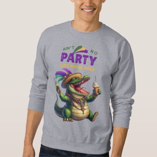 Sweatshirt Heureux Mardi Gras Alligator (Devant)