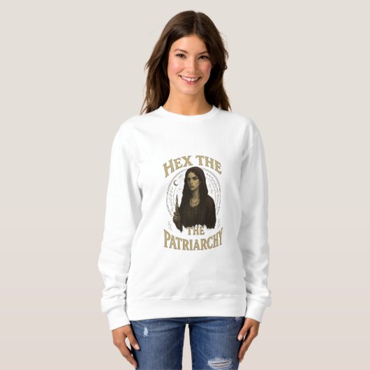 Sweatshirt Hex the Patriarchy – Wiccan Witch Illustration  (Devant entier)