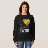 Sweatshirt Hey Batter Swing Baseball Player Coeur Maman Softb (Devant entier)