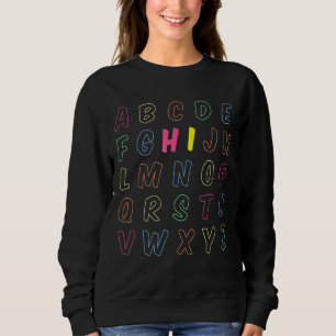 Sweatshirt Hi Alphabet Retour À L'École Enseignants Pré K Kin