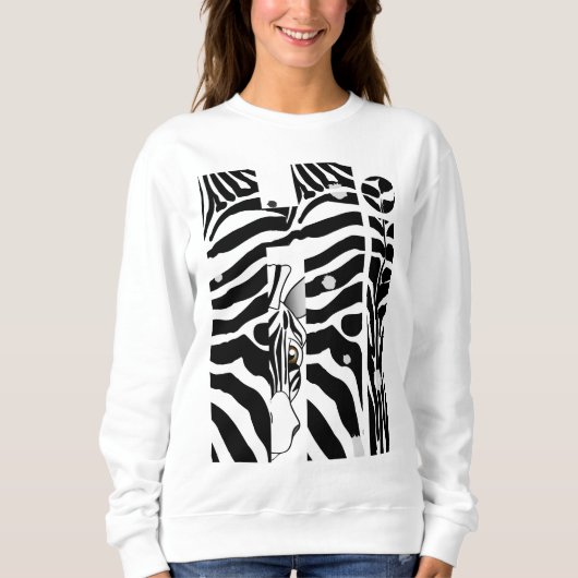Sweatshirt "Hi" Zebra Black/White Stripes Abstrait tendance (Devant)