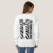 Sweatshirt "Hi" Zebra Black/White Stripes Abstrait tendance (Dos entier)