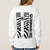 Sweatshirt "Hi" Zebra Black/White Stripes Abstrait tendance (Dos)