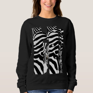 Sweatshirt "Hi" Zebra Black/White Stripes Abstrait tendance