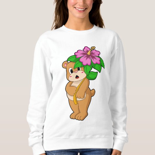 Sweatshirt Hibiscus à fleur d'ours (Devant)