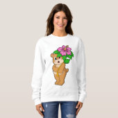 Sweatshirt Hibiscus à fleur d'ours (Devant entier)