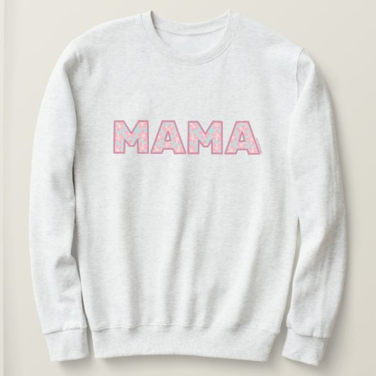 Sweatshirt Hibiscus Mama dessiné à la main (Design devant)