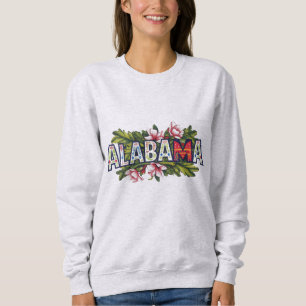 Sweatshirt Hibiscus rose Alabama Typographie fille