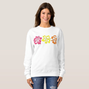 Sweatshirt Hibiscus Tropical Hawaïen Fleurs Florales Imprimer