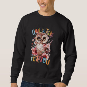 Sweatshirt hibou avec des fleurs chouettes chouettes oiseau v