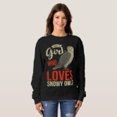 Sweatshirt Hibou blanc oiseau animal (Devant entier)