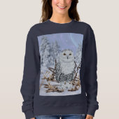 Sweatshirt Hibou des neiges dans la neige (Devant)