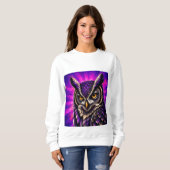 Sweatshirt Hibou Féroce Faune Vintage (Devant entier)
