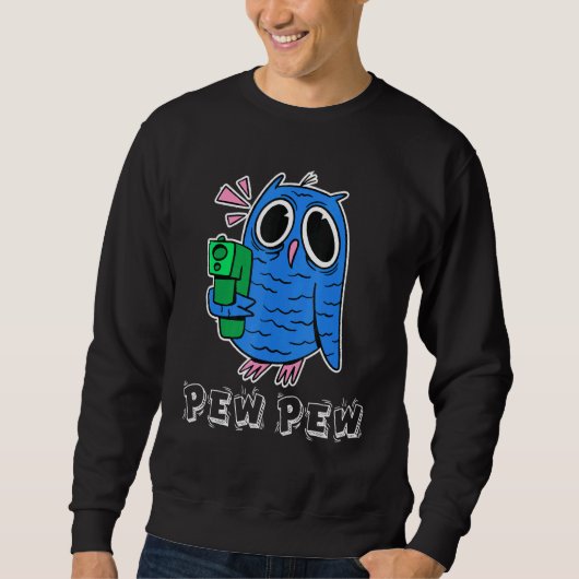 Sweatshirt Hibou Pew Night Owl Tee Pour Enfants Et Adultes (Devant)