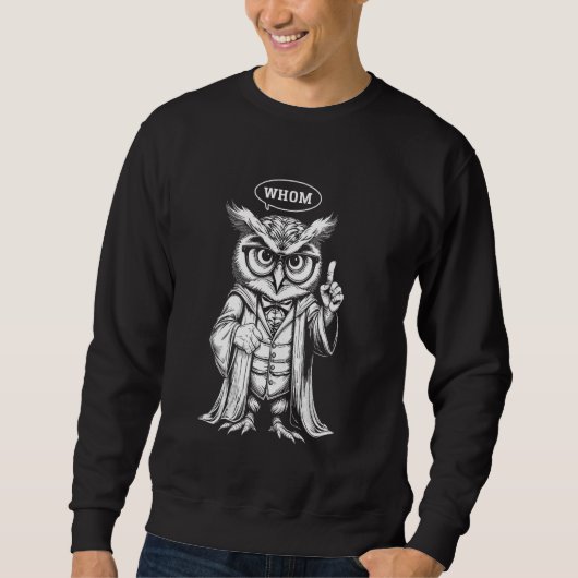 Sweatshirt Hibou que professeur d'anglais grammaire nerd écri (Devant)