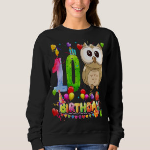 Sweatshirt Hiérarchie 10 ans Enfants 10e hibou Anniversaire