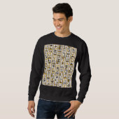 Sweatshirt Hiéroglyphes égyptiens : Jaune-Noir Sans Seamless. (Devant entier)