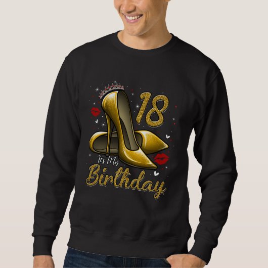 Sweatshirt High Heels Stepping Into My 18th Birthday 18 and F (Devant)