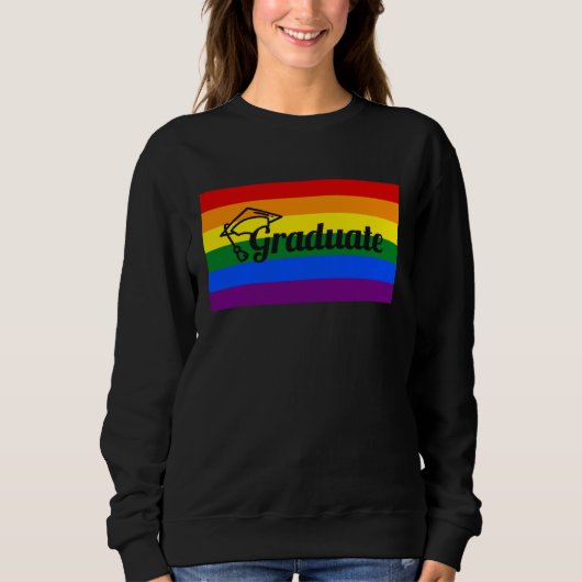 Sweatshirt High School Graduate College Gay Pride Flag (Devant)