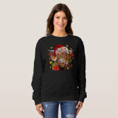 Sweatshirt Highland Cow Joy Santa Hat Christmas Lights Wester (Devant entier)