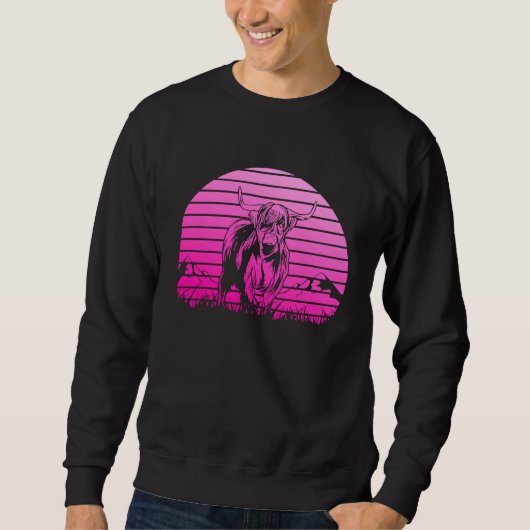 Sweatshirt Highland Cow Loves Cute Scottish Highland Cow Grap (Devant)