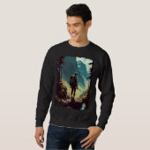 Sweatshirt Hiking Woman mountains sunset hiker retro 70s vint (Devant entier)