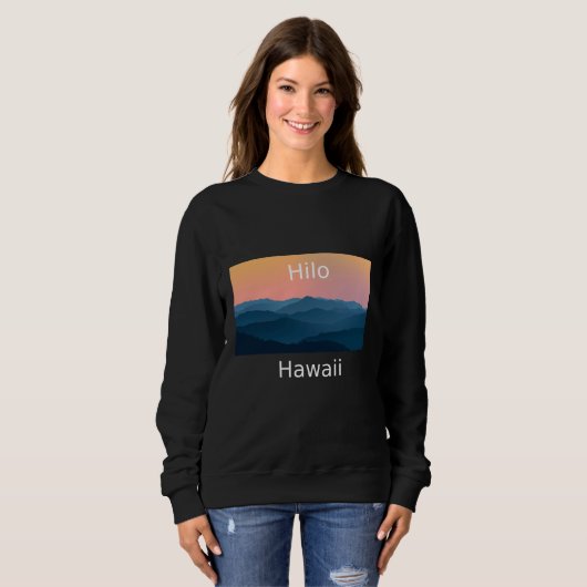 Sweatshirt Hilo Hawaii Mountain sunset hometown (Devant entier)