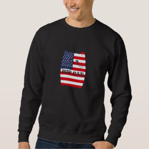Sweatshirt Hip Cat Usa-Flagge 4 Julie