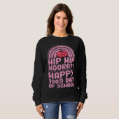 Sweatshirt Hip Hip Hooray Happy 100th Day of School Bohemian (Devant entier)