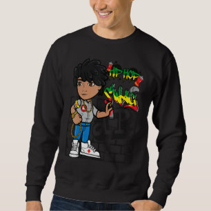 Sweatshirt Hip hop Black Homme Spray Peintre Artiste Hommes M