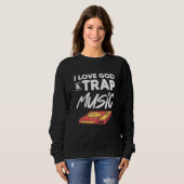 Sweatshirt Hip hop For Men Graphic I Love God And Trap Music (Devant entier)