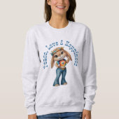 Sweatshirt Hippie Bunny – Peace, Love & Hoppiness (Devant)