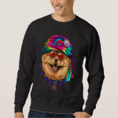 Sweatshirt Hippie Chow Chow Tie Dye Peace Sign Psychedelic Do (Devant)
