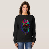 Sweatshirt Hippie Gorilla Ape Tie Dye Peace Sign Psychedelic (Devant entier)