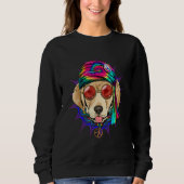 Sweatshirt Hippie Labrador Retriever Tie Dye Peace Sign Psych (Devant)
