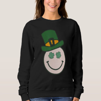 Sweatshirt Hippie Lucky Retro Groovy St Patricks Day Shamrock